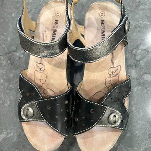 Romika Florida Platform Sandal Black/Pewter (41)